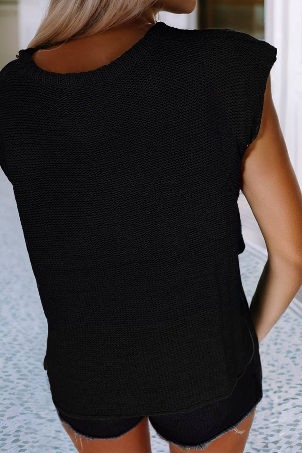 LDC Stream Solid Color Sweater Tee with Side Slits